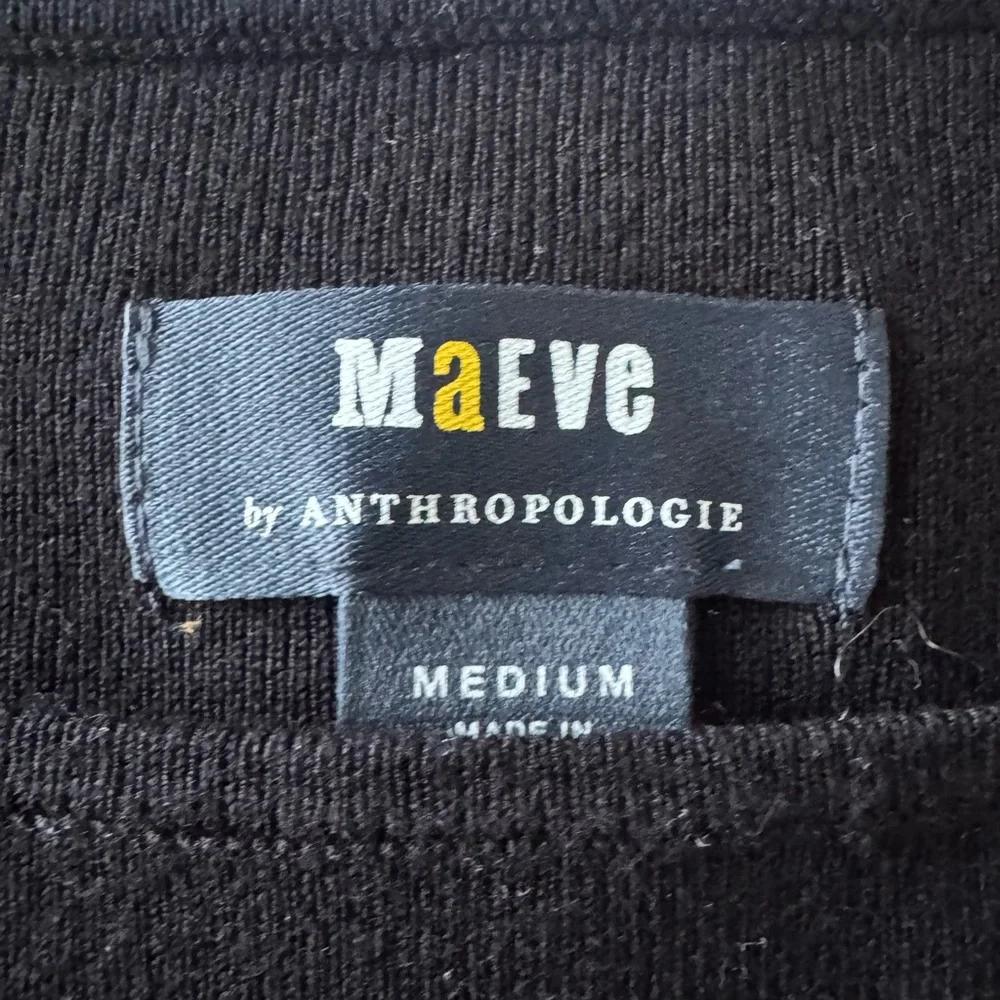 Anthropologie Maeve Silk Puff-Sleeve Sweater Top, M